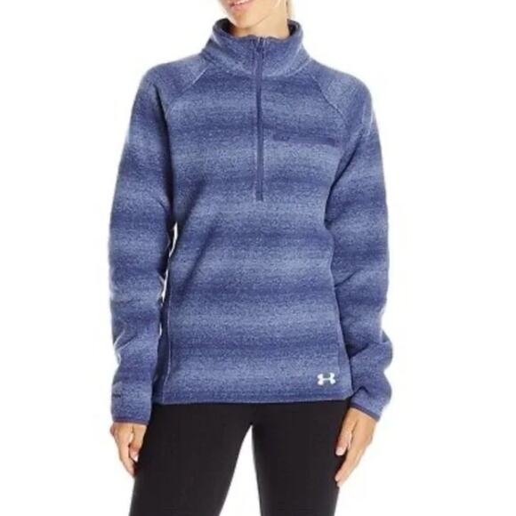 Under Armour Sweater Womens Small Blue Wintersweet 1/2 Zip Fleece Pullover - Picture 1 of 9
